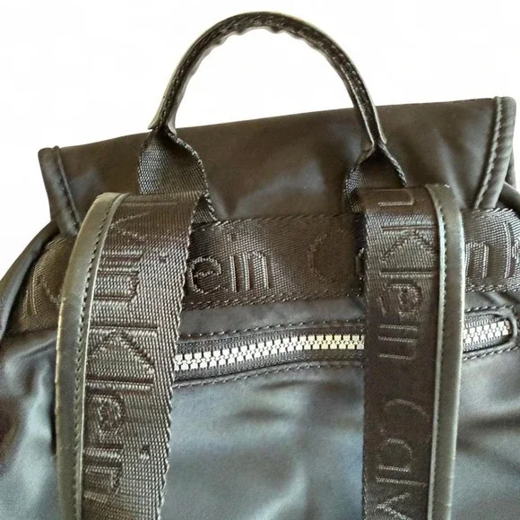 Black Calvin Klein Logo Backpack - Picture 4 of 8